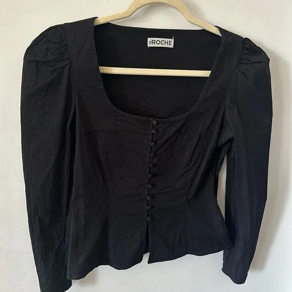 St. Roche Sandrine Poplin Button Front Blouse